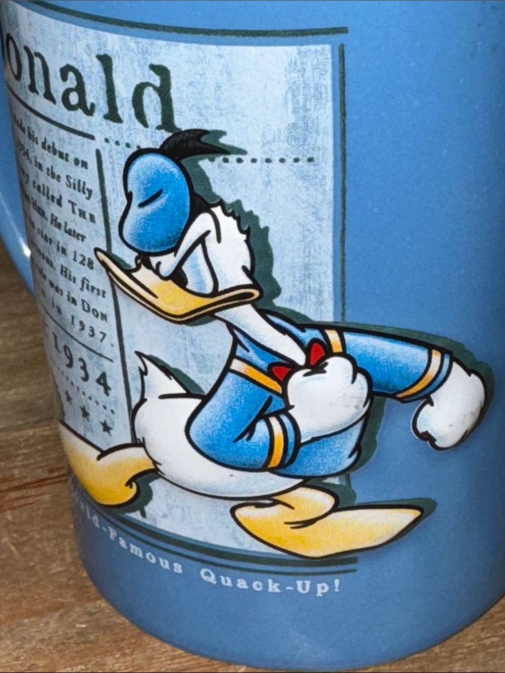Disney Donald Duck Blue Character Ceramic Mugest 1934 - Picture 4 of 6